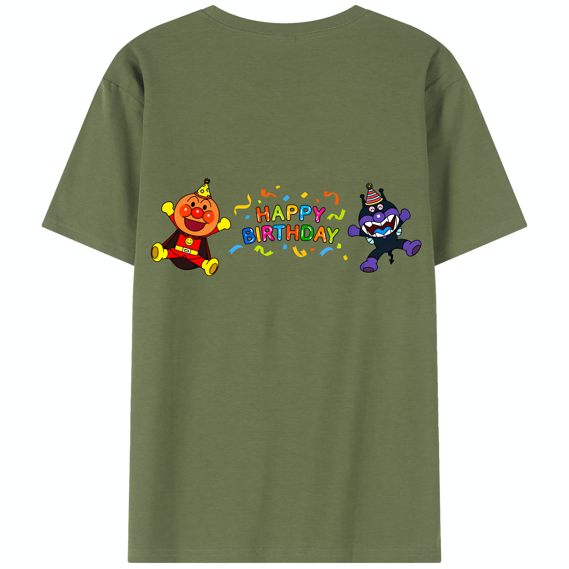 （画像用） アンパンマン Anpanman 綿100％半袖Tシャツ（背面プリント）